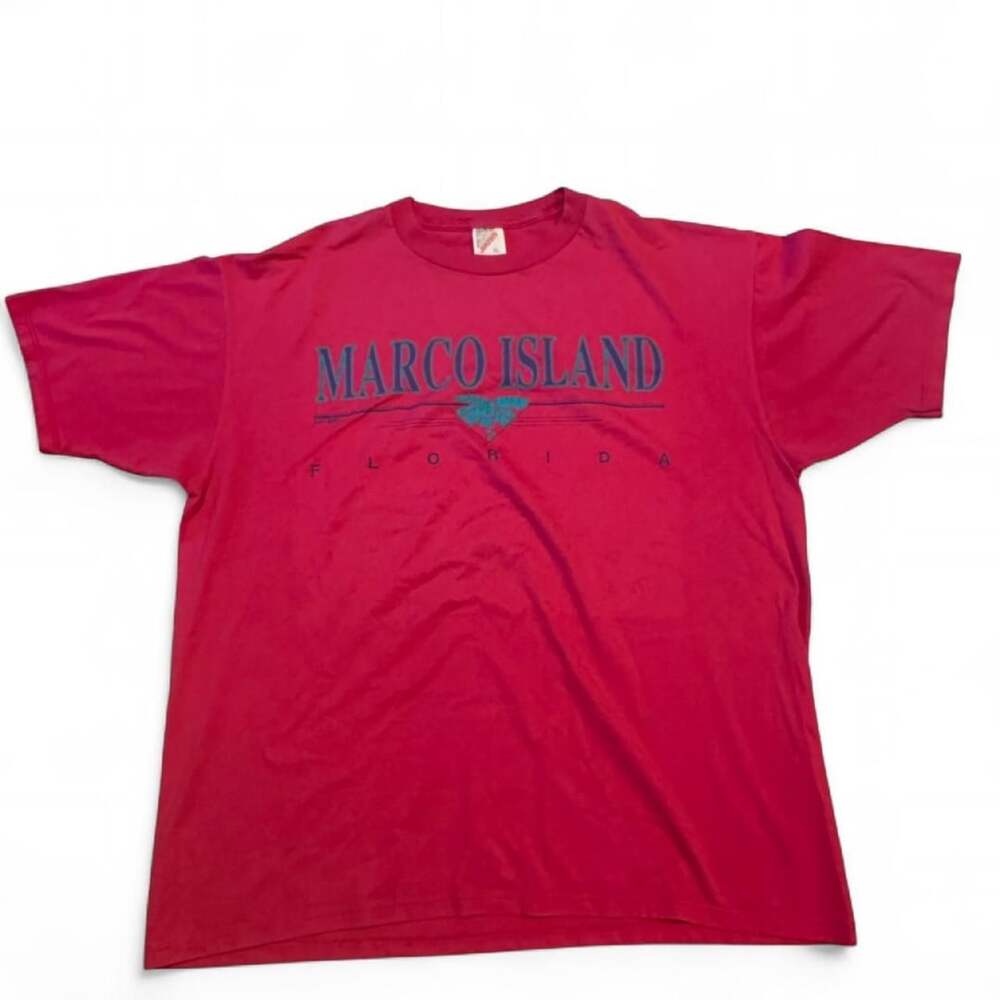 Vintage 90s Jerzees Marco Island Florida Graphic T-Shirt XL